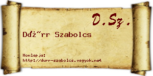 Dürr Szabolcs névjegykártya