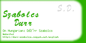 szabolcs durr business card